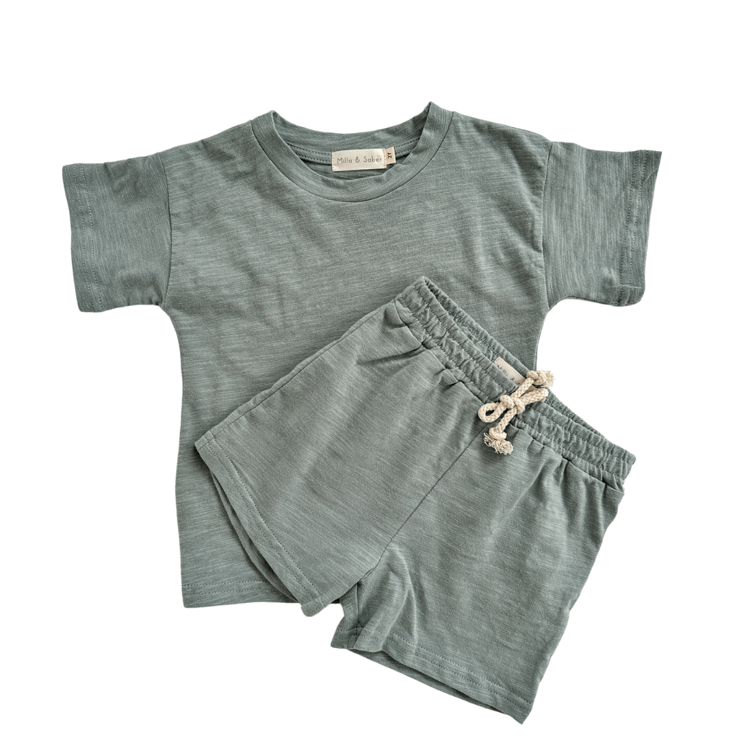 Organic Cotton Jersey Summer Set | Ocean Mist