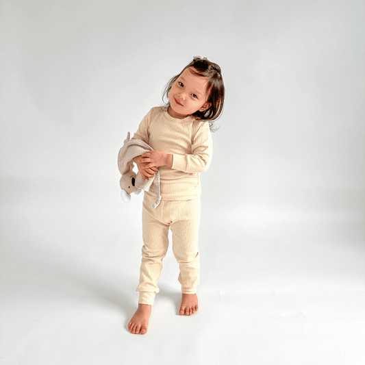 Organic Cotton Ribbed Lounge Set | Swiss Meringue