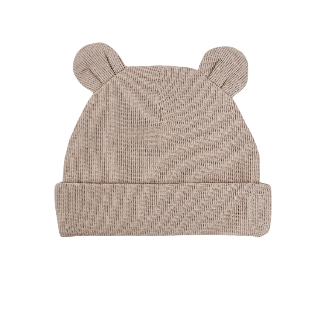 Organic Cotton Bear Beanie | Biscuit - Milla + Saber