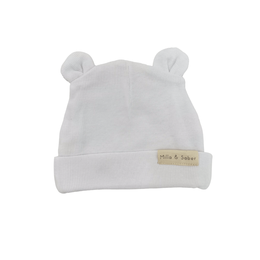 Organic Cotton Bear Beanie | Coconut - Milla + Saber