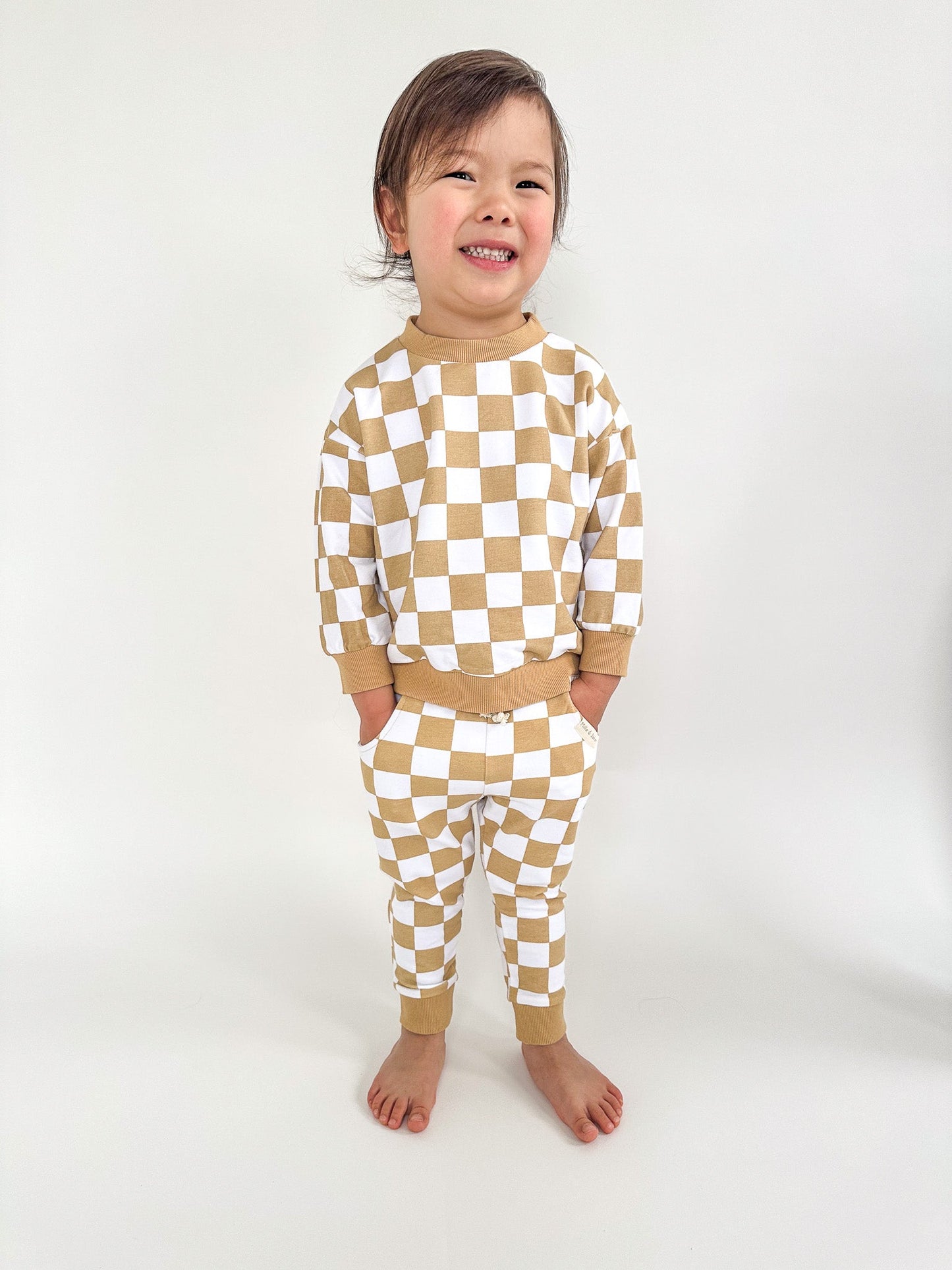 Organic Cotton Checkered Set | Honey - Milla + Saber