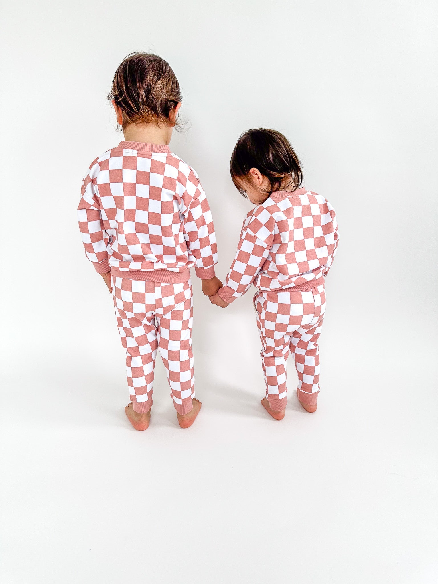 Organic Cotton Checkered Set | Pink Clay - Milla + Saber