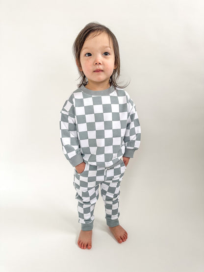 Organic Cotton Checkered Set | Rain - Milla + Saber