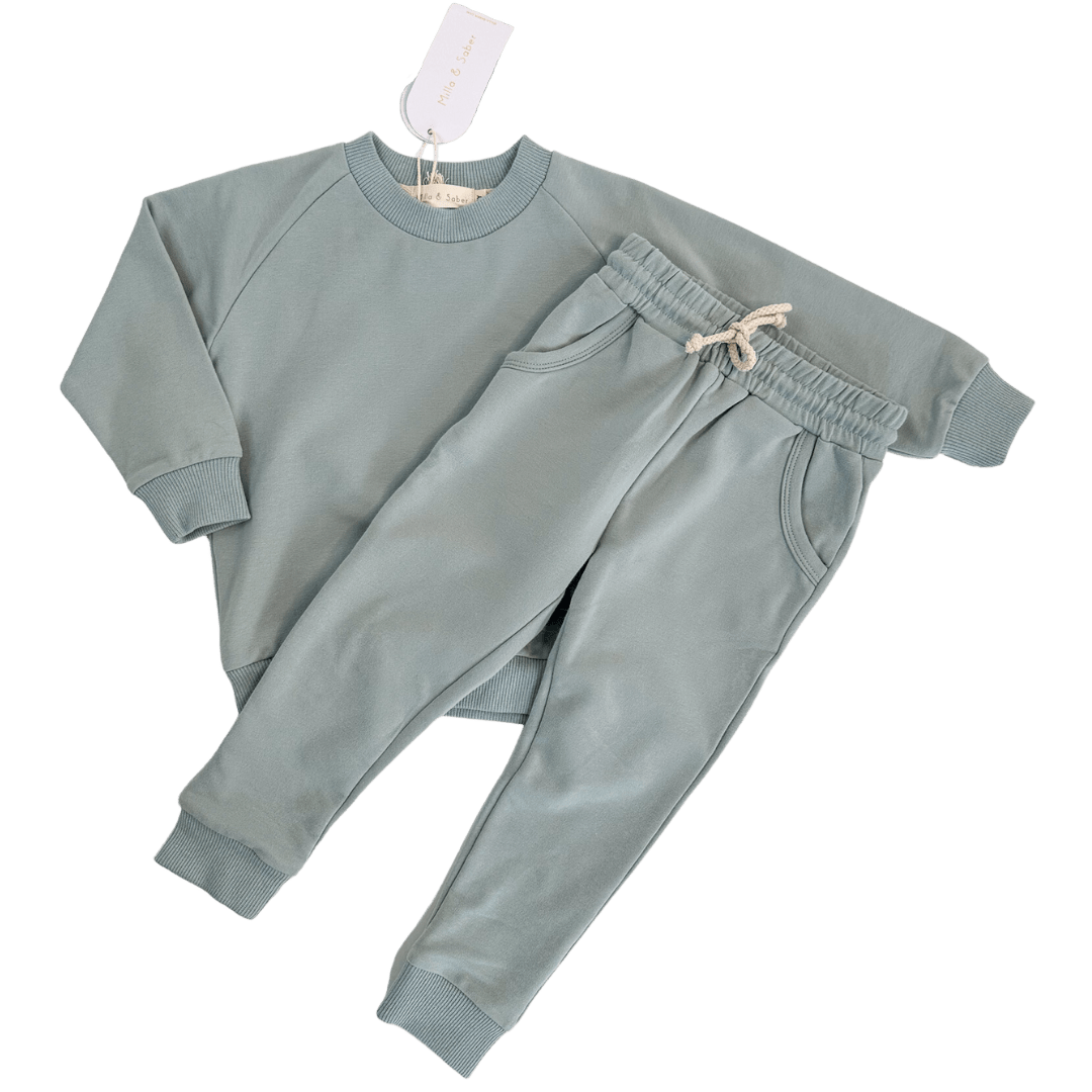 Organic Cotton French Terry Set | Duck Egg Blue - Milla + Saber