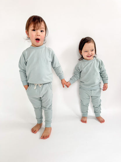 Organic Cotton French Terry Set | Duck Egg Blue - Milla + Saber