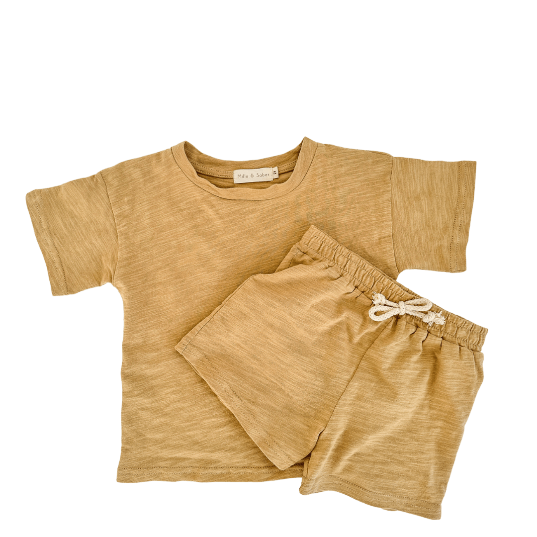 Organic Cotton Jersey Summer Set | Golden Sand - Milla + Saber