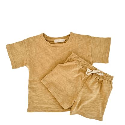 Organic Cotton Jersey Summer Set | Golden Sand - Milla + Saber