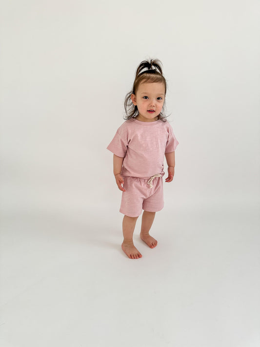 Organic Cotton Jersey Summer Set | Pink Lemonade - Milla + Saber