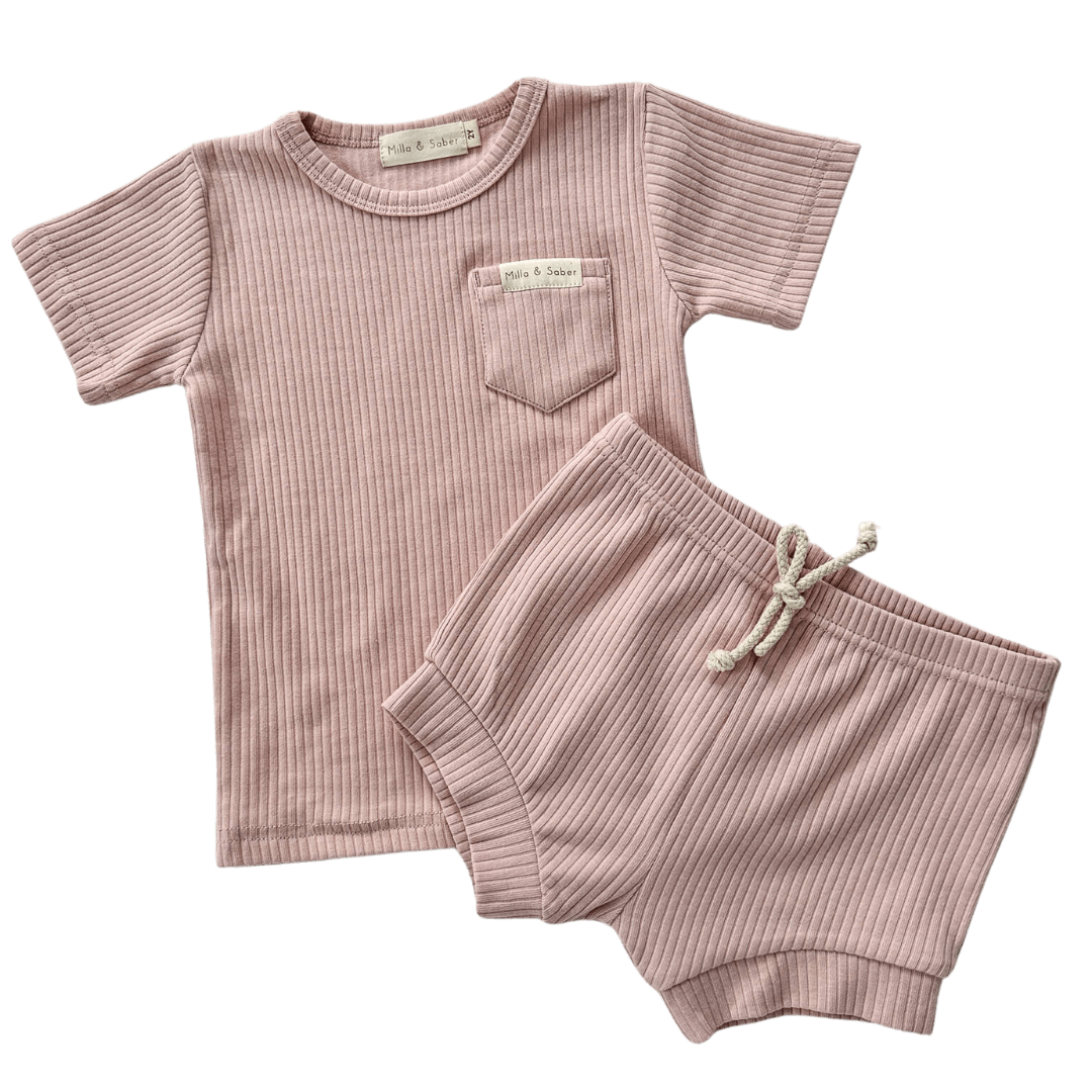 Organic Cotton Ribbed Summer Set | Candy Floss - Milla + Saber