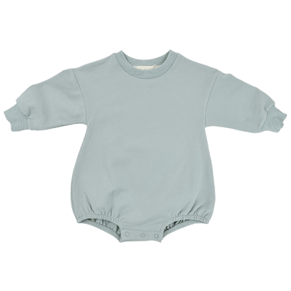 Organic French Terry Cotton Bubble Romper | Duck Egg - Milla + Saber