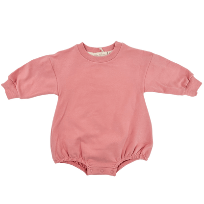 Organic French Terry Cotton Bubble Romper | Fairy Floss Pink - Milla + Saber